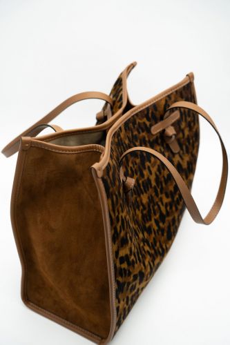 Sac shopper en cuir à motifs léo GIANNI CHIARINI | Marine