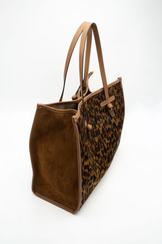 Sac shopper en cuir à motifs léo GIANNI CHIARINI | Marine