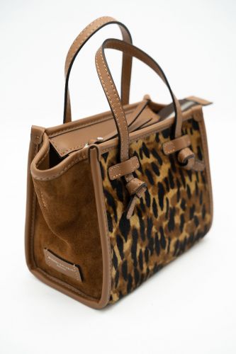 Sac shopper en cuir à motifs léo GIANNI CHIARINI | Marine