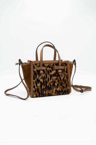 Sac shopper en cuir à motifs léo GIANNI CHIARINI | Marine