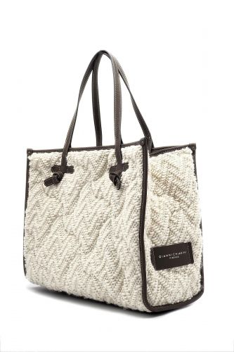 Sac shopper en cuir beige GIANNI CHIARINI | Marine