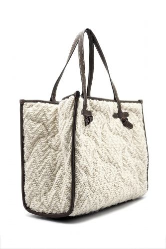 Sac shopper en cuir beige GIANNI CHIARINI | Marine