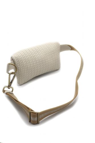 Sac banane en cuir tressé beige MARIE MERTENS | Marine