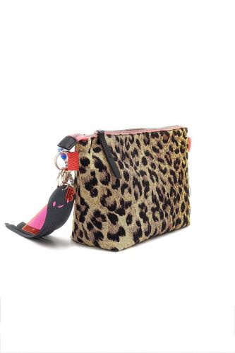 Pochette en toile épaisse léopard MARIE MERTENS | Marine