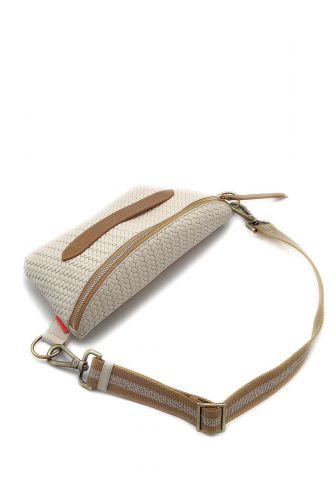 Grande banane en cuir tressé beige MARIE MERTENS | Marine