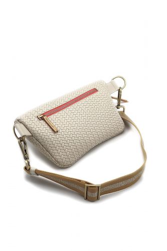 Grande banane en cuir tressé beige MARIE MERTENS | Marine