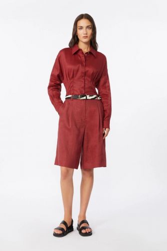 Chemise corset en ramie rouge brique MAXMARA | Marine