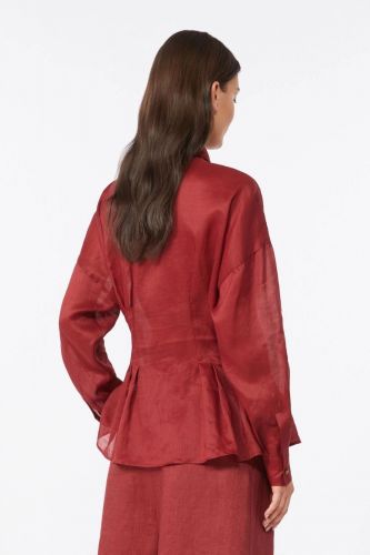 Chemise corset en ramie rouge brique MAXMARA | Marine