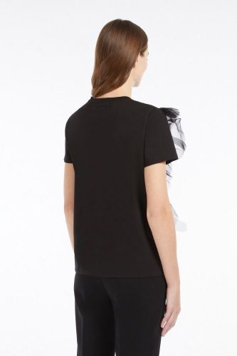 T-shirt noir avec fleurs MAXMARA STUDIO | Marine