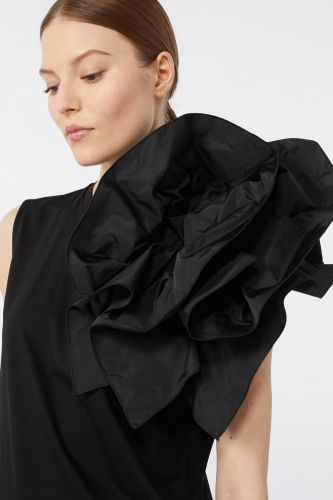 MaxMara Studio tee-Shirt Noir femmes (Le teeshirt sublime grosses fleur en rel - TAGLIO TS noir) - Marine | Much more than shoes