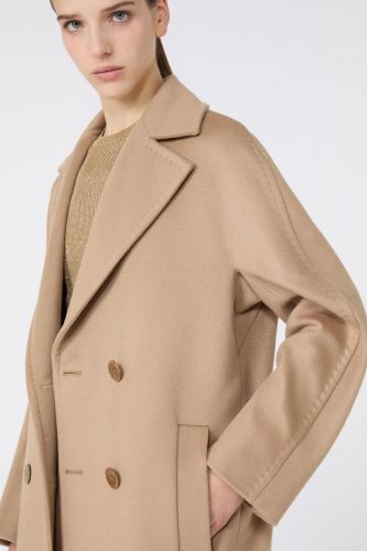 MaxMara Studio manteau Camel femmes (manteau iconique double boutonnage camel - AGENDA manteau camel) - Marine | Much more than shoes