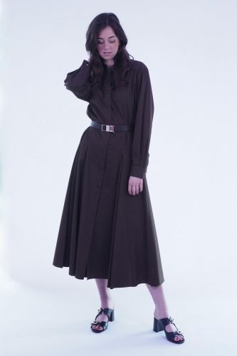 Robe chemise longue brune MAXMARA STUDIO | Marine