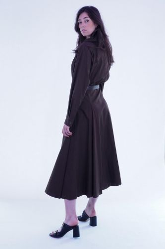 Robe chemise longue brune MAXMARA STUDIO | Marine