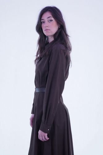 Robe chemise longue brune MAXMARA STUDIO | Marine