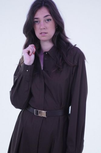 Robe chemise longue brune MAXMARA STUDIO | Marine