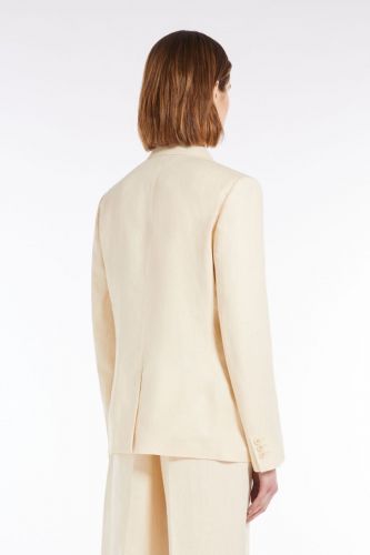 Blazer droit en pur lin lavé écru MAXMARA | Marine
