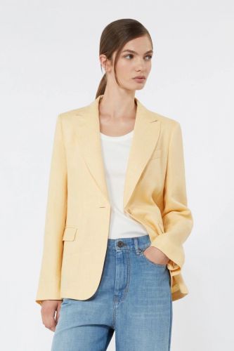 Blazer en lin jaune beurre WKND MAXMARA | Marine