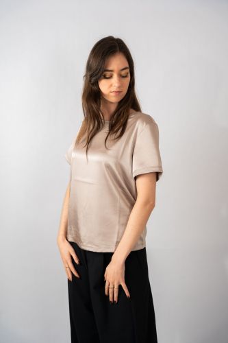Blouse bi-matière champagne MAXMARA | Marine