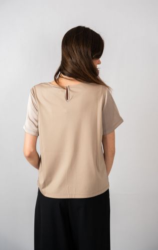 Blouse bi-matière champagne MAXMARA | Marine
