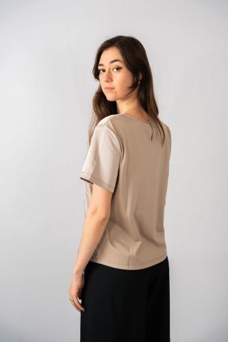 Blouse bi-matière champagne MAXMARA | Marine