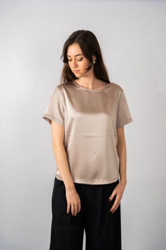 Blouse bi-matière champagne MAXMARA | Marine