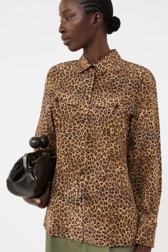 Chemise en soie léo MAXMARA | Marine