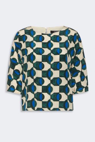 Blouse graphique en soie MAXMARA | Marine