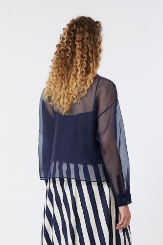 MaxMara-Weekend blouse Bleu femmes (Blouse transparente avec top - COLOMBA marine) - Marine | Much more than shoes