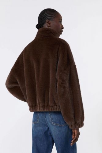 Bomber en fausse fourrure chocolat MAXMARA | Marine