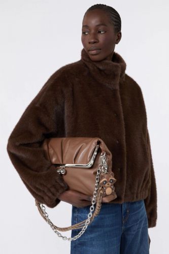 Bomber en fausse fourrure chocolat MAXMARA | Marine