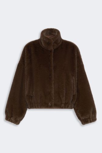 Bomber en fausse fourrure chocolat MAXMARA | Marine