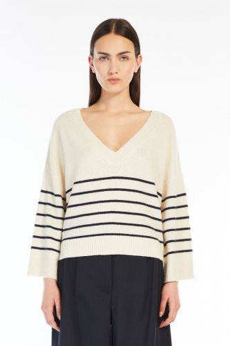 Pull à lignes en cachemire MAXMARA | Marine