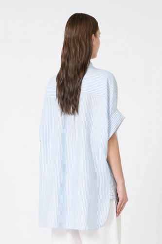Chemise bleu ciel ample à rayures MAXMARA | Marine
