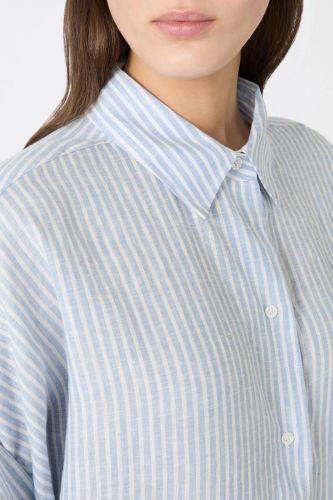 Chemise bleu ciel ample à rayures MAXMARA | Marine