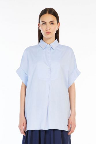 Chemise bleu à courtes manches MAXMARA | Marine