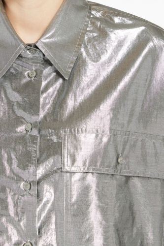 Chemise en coton lamé grise MAXMARA | Marine