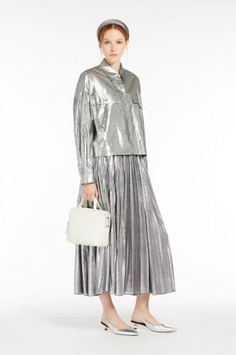 Chemise en coton lamé grise MAXMARA | Marine