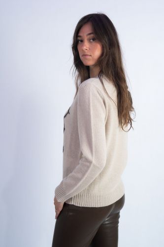 MaxMara-Weekend pull Beige femmes (Col rond teckel - NITRA) - Marine | Much more than shoes