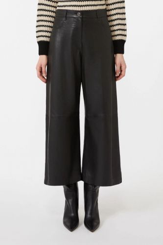Pantalon en cuir nappa noir MAXMARA | Marine