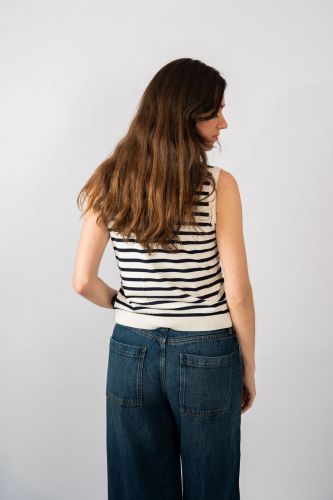 Débardeur marinière MAXMARA | Marine