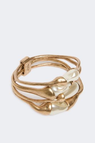 Bracelet multi-rangs à perles irrégulières MAXMARA | Marine