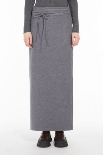 Jupe longue en jersey doux gris MAXMARA | Marine