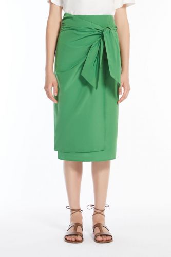 Jupe midi en taffetas vert MAXMARA | Marine