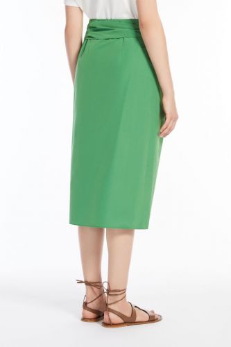 Jupe midi en taffetas vert MAXMARA | Marine