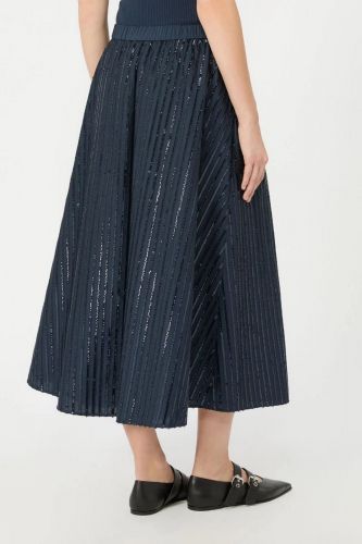 Jupe en coton à sequins bleus MAXMARA | Marine