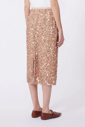 Jupe en tulle et sequins rose MAXMARA | Marine