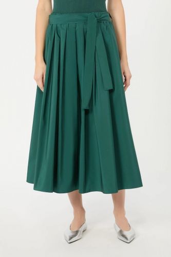 Jupe midi verte foncée en taffetas MAXMARA | Marine