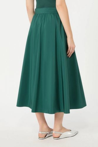 Jupe midi verte foncée en taffetas MAXMARA | Marine