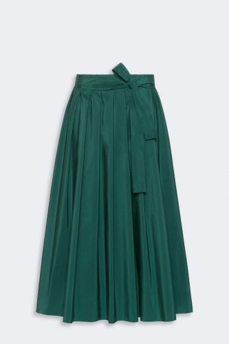 Jupe midi verte foncée en taffetas MAXMARA | Marine