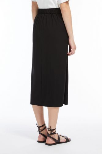 Jupe midi en jersey stretch doux noire MAXMARA | Marine